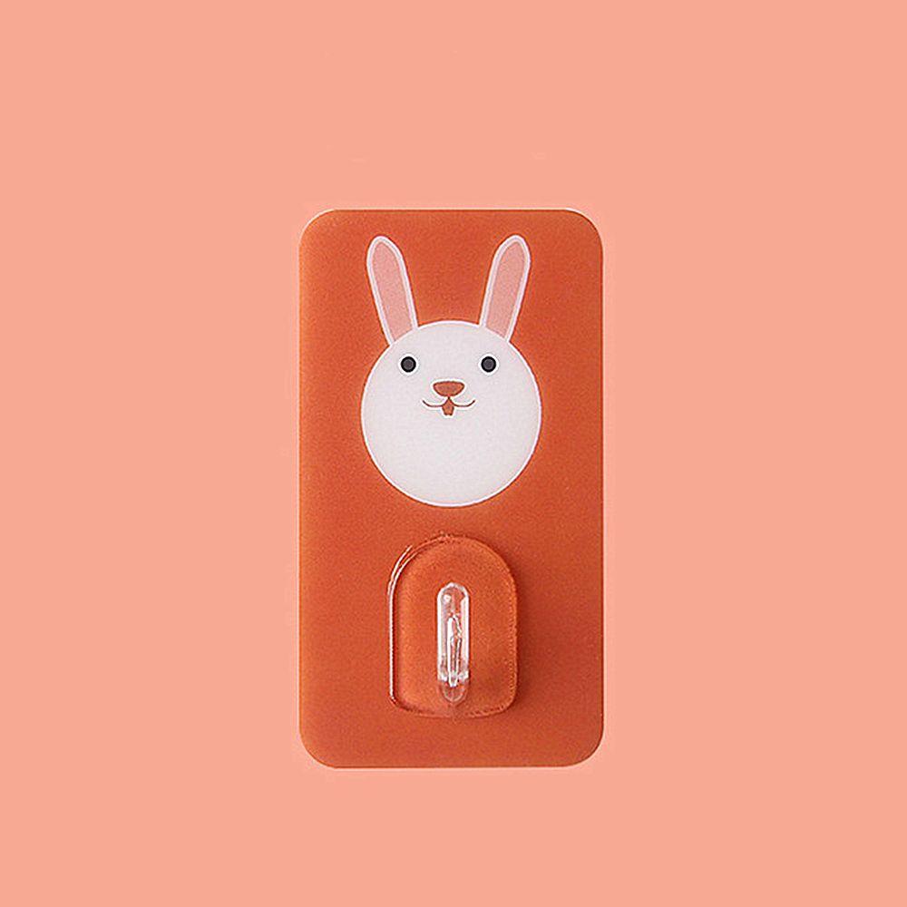 1PC Animal Free Punching Stick Hook Non-Marking Adhesive Wall Hook Wall Hanger Cartoon