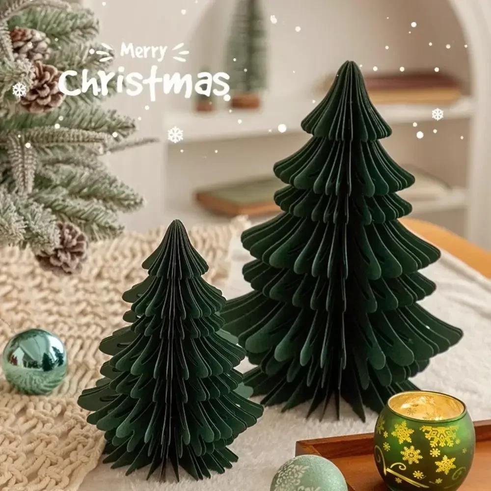 2 шт. Модный Рождественский Елочный Украшение 20/30 см 3D Бумажное Party Favors Мини Складная Рождественская Елка Настольный Декор Ручной Работы Медовая Сота