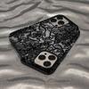 Luxury Black Lace Pattern Phone Case For IPhone 17 16 Pro Max 15 14 Plus 13 12 11 Pro Air Protective Soft Elegant Vintage Cover