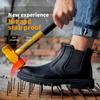 Water Proof Safety Work Shoes For Men Steel Head Leather Boots Male Footwear Indestructible Construction Brown Work Shoes