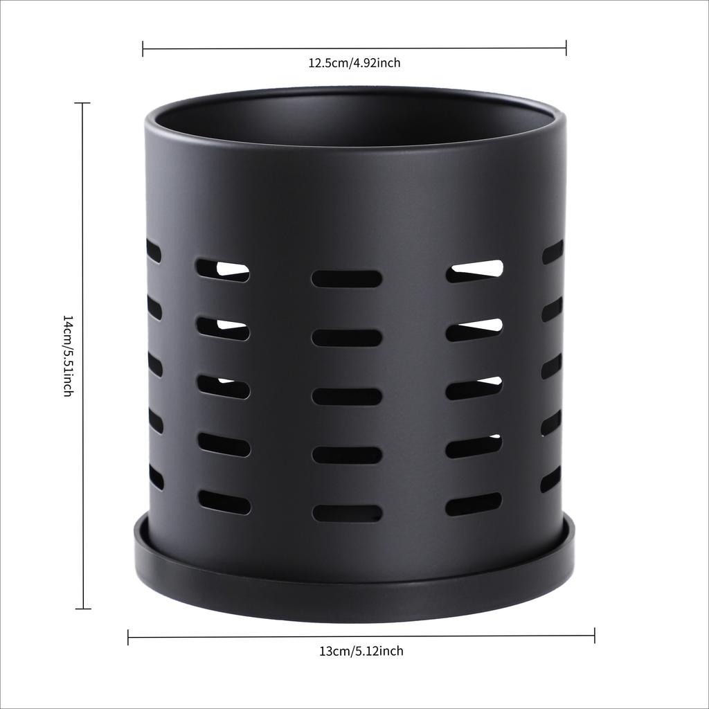 Держатель для столовых приборов из нержавеющей стали, Органайзер для кухонных ножей, вилок, ложек, Контейнер для хранения столовых приборов большой вместимости с дренажными отверстиями