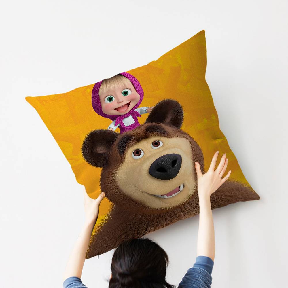 MMasha And BBears Personalized picture text home decorative pillows Household Gifts 45x45cm