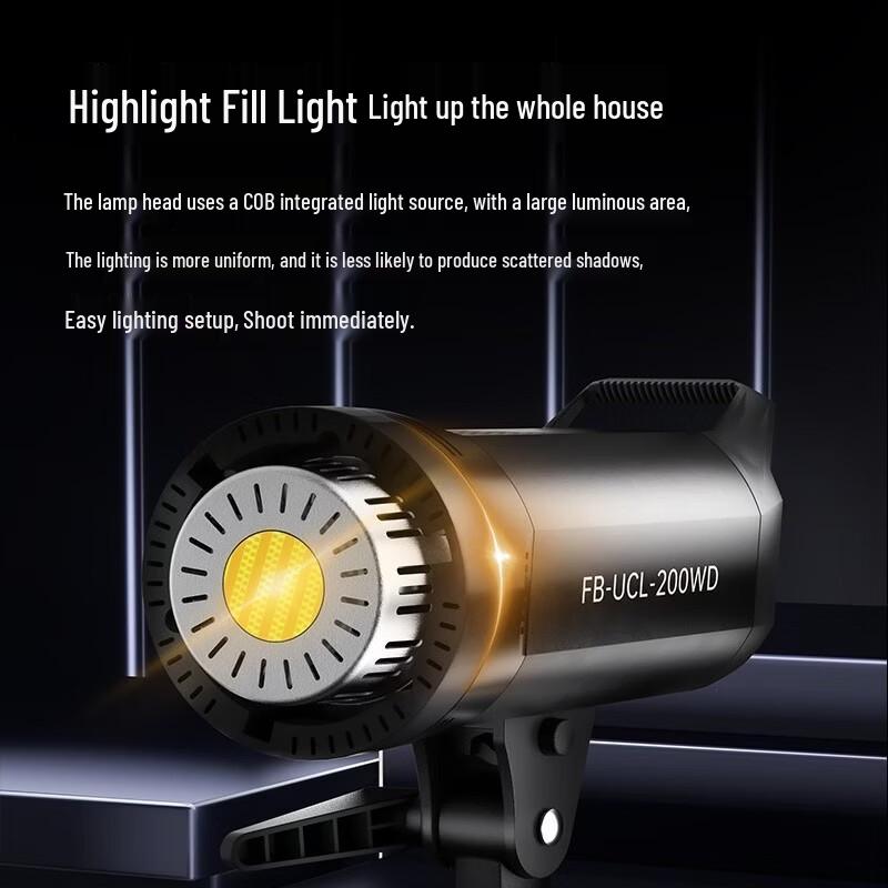 FB 200W COB LED 3-Light Studio Video Lighting Kit