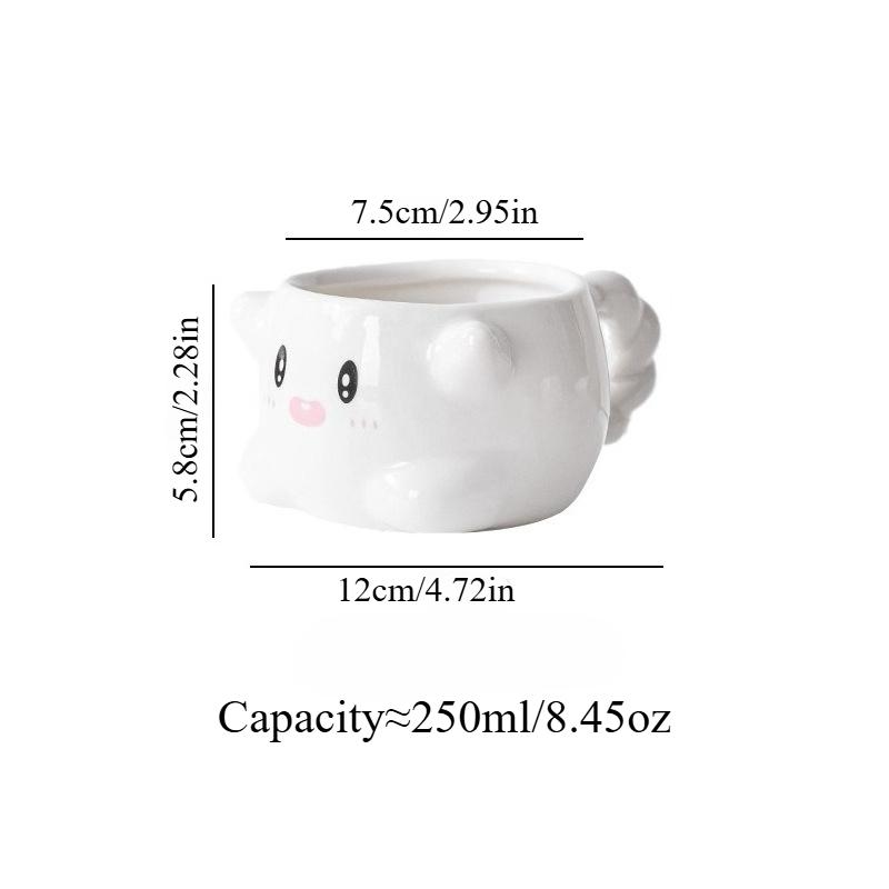 Cute Expression Ceramic Mug Cartoon Coffee Milk Tea Water Cup Couple Breakfast Cup Household Drinkware