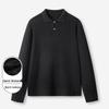 LUOSI Men's Thickened Old Money Style Lapel Wool Sweater