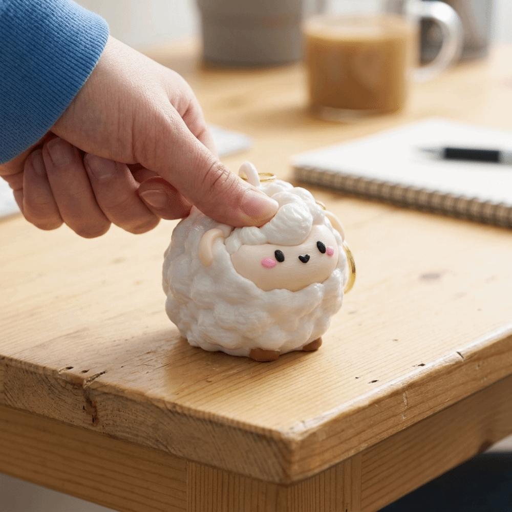 3D Printed Sheep Fidget Clicker Plastic Fidget Clicker Charm Cartoon Lamb Bag Charm Children