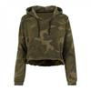 Build Your Brand Womens/Ladies Camo Crop Hoodie