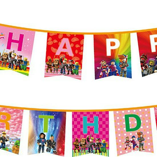 Roblox Game Party Supplies: Virtual World Plates, Cups, Hats Set