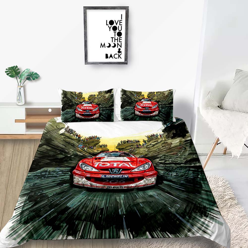 Пододеяльник с 3D принтом Покрывала с автомобилями Постельный комплект из полиэстера Queen King Size Роскошный пододеяльник для мальчиков-подростков и мужчин