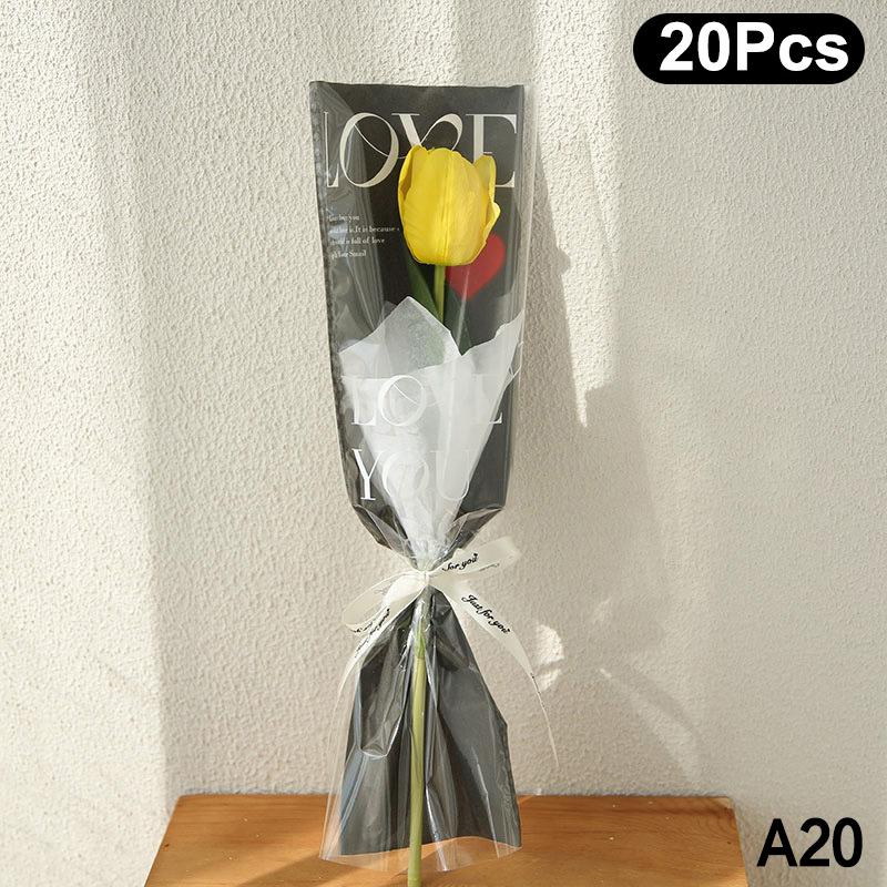 20/30/50 шт. Цветные обертки для цветов Прозрачный пакет для букета Обертка для цветов Водонепроницаемая DIY Подарок Цветочный декор