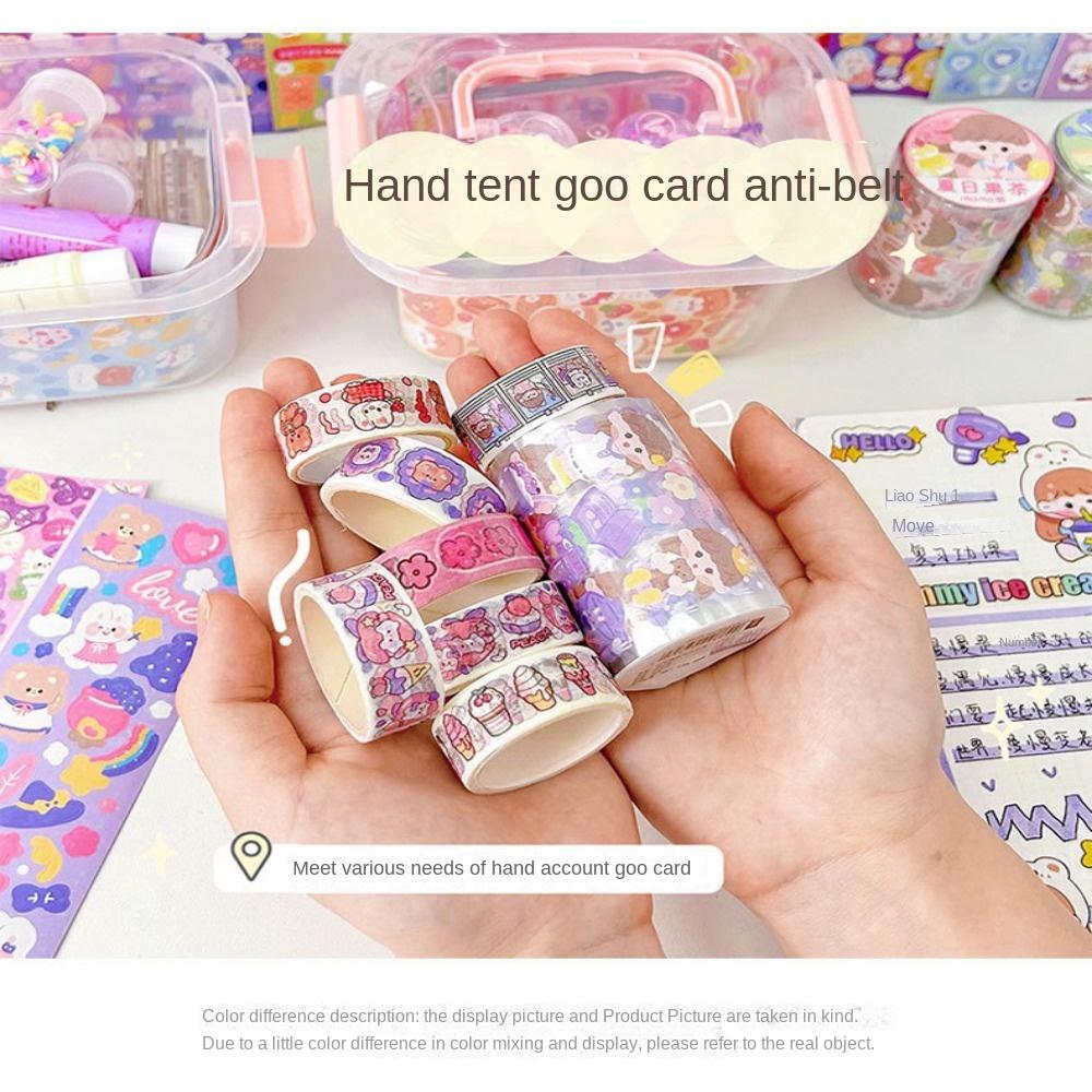 Акриловый набор для самостоятельного изготовления брелока, мультяшная наклейка, набор карточек Goo для школьников