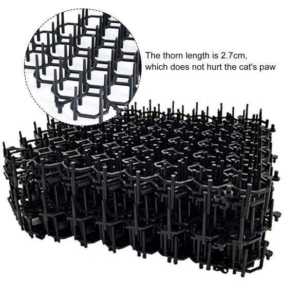 12 шт. пластиковый кошачий коврик для отпугивания кошек в помещении и на улице, гибкий устойчивый к атмосферным воздействиям коврик для отпугивания собак с шипами, коврик для двора, сада, ограждения, барьер для животных