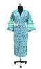 Handmade Women's Cotton Kimono Robes, Night Gown Dress, Made with Soft Light Weight Cotton Fabric, Free Size Nightwear #325