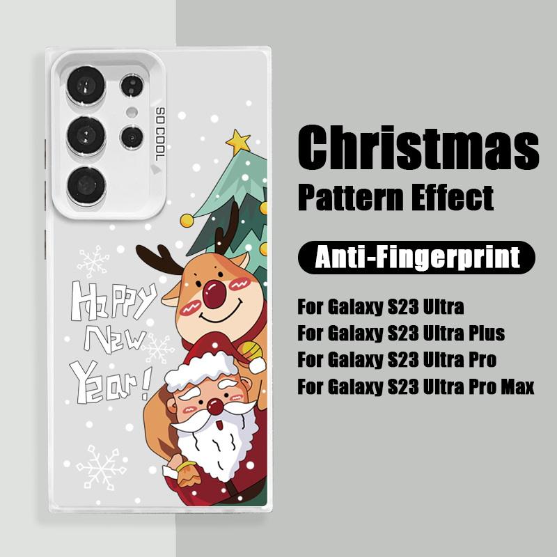 Рождественский лазерный чехол для телефона с астронавтом для iPhone 15 14 Pro Max 13 12 11 Samsung S23 S22 Ultra A54 A53 Противоударный задний чехол с рисунком оленя и Санта-Клауса