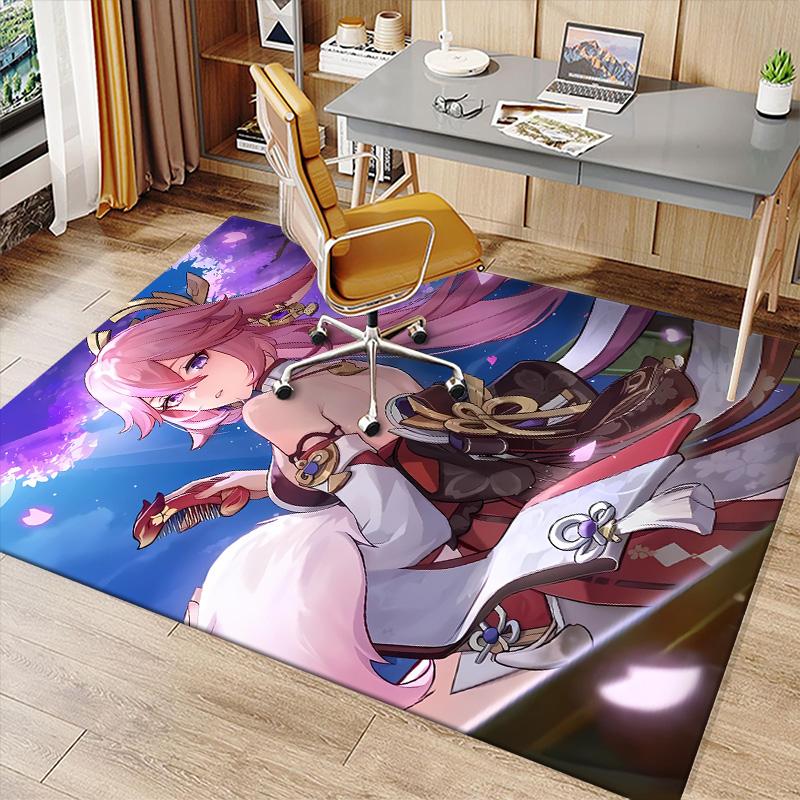 Genshin Impact characters7 Printed Absorbent Washable Carpet, Non-Slip Bathroom Mats, Kitchen Rugs, Yoga Mat,Living Room Entrance, Camping Picnic Rugs