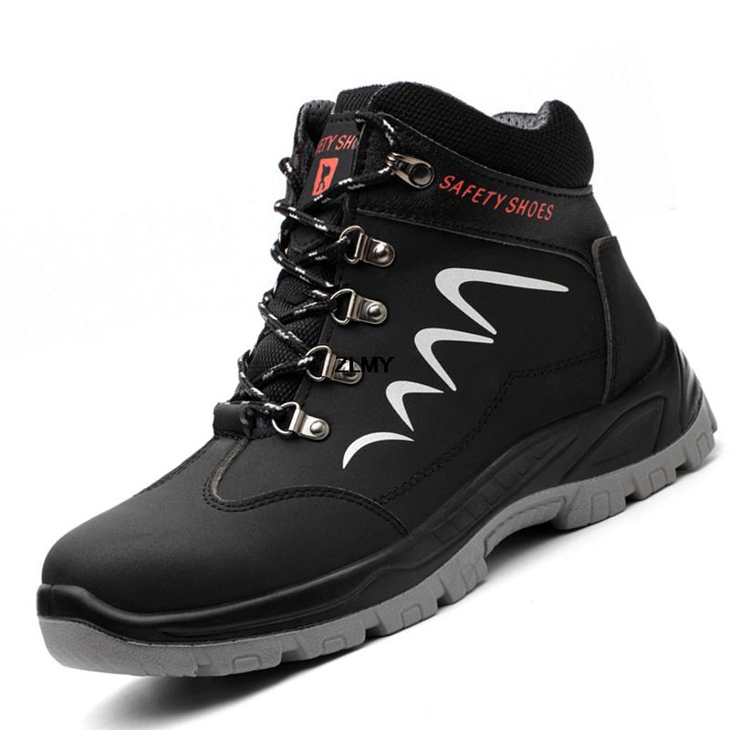 Неразрушимые мужские рабочие защитные ботинки, высокие рабочие ботинки с защитой от ударов и проколов, промышленные зимние ботинки, мужская защитная обувь