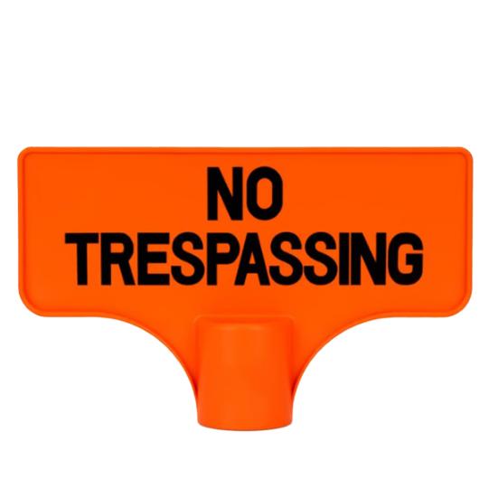 No Trespassing Sign Orange Purple Property Warning Sign Weather Resistant Highly Visible Outdoor Marker Sign
