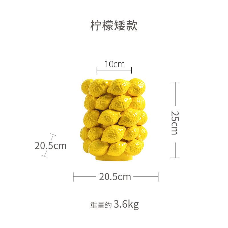 Керамическая ваза «Фруктовое облегчение» Трехмерная оранжевая ручная работа Банка Ваза для цветов Керамические поделки Горшок для цветов Домашний декор