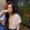 Pure Cotton Korean White Short-sleeved T-shirt Women's Summer Retro Design Sense Niche Chic Ins Trendy Shoulder Hong Kong Flavor Top