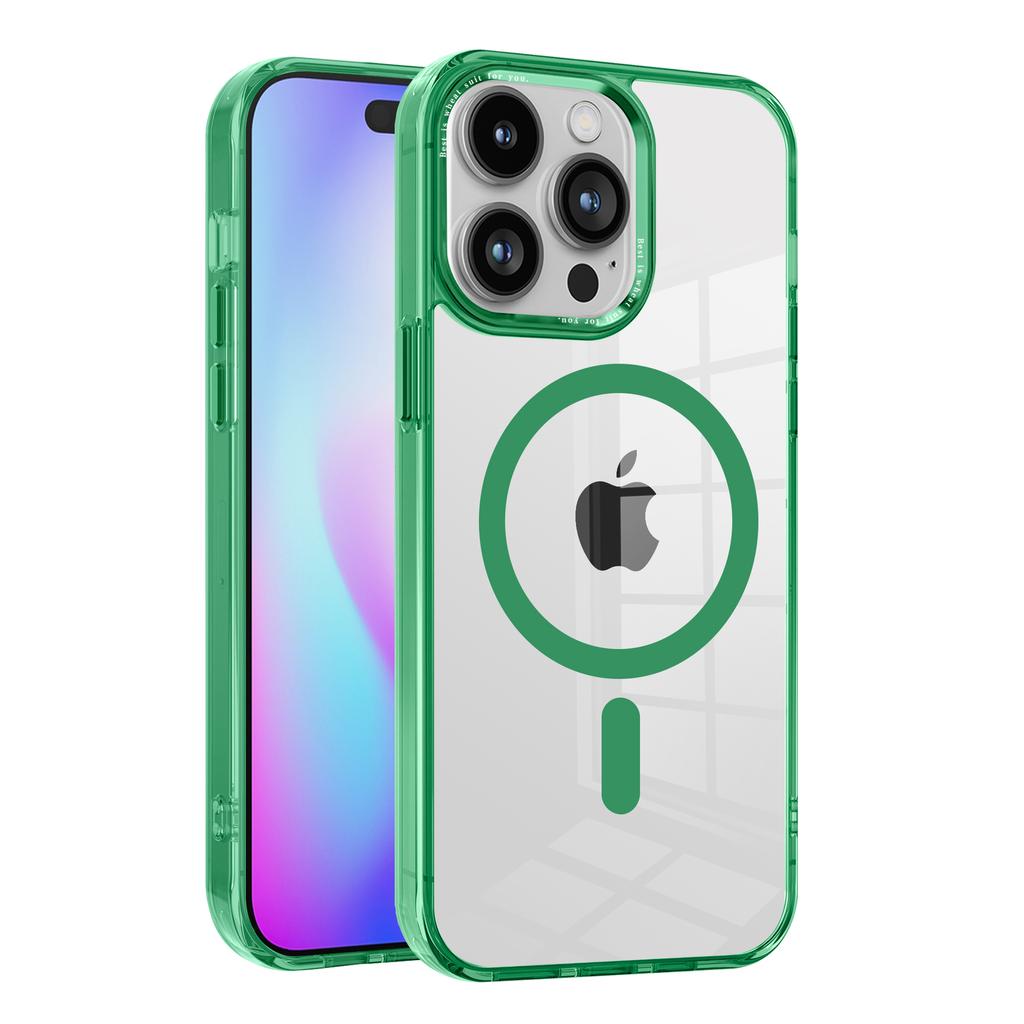 MagSafe Shockproof Magnetic Wireless Charging Case for iPhone 15Plus 15Pro Max/13 Pro Max/14 Pro Max/12 Pro Max Clear Silicone Phone Bumper Cover Case