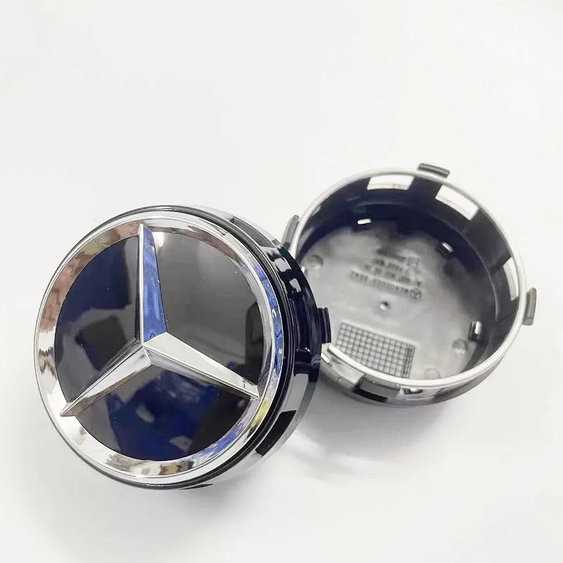C200 E200 Новые 2025 Для Mercedes Benz 4 шт. 75 мм НОВЫЕ Колпачки на центральные отверстия колесных дисков для Mercedes Benz A/B/C/E/S Класса C200L
