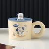 Мультяшная собака с крышкой и ложкой, сувенир, подарочная керамическая чашка, милая кружка, креативная чашка, персонализированная чашка для воды, студенческая чашка