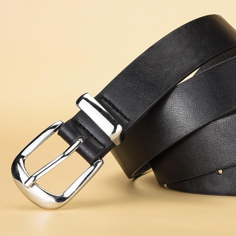Fashion PU Leather Waist Belt Black Adjustable Needle Buckle Belt Casual Waistband for Women Men
