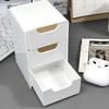 Chic 3-Tier Desk Organizer with Drawers - Ideal for Office Supplies, Jewelry & Cosmetics Storage - Portable Divider Box