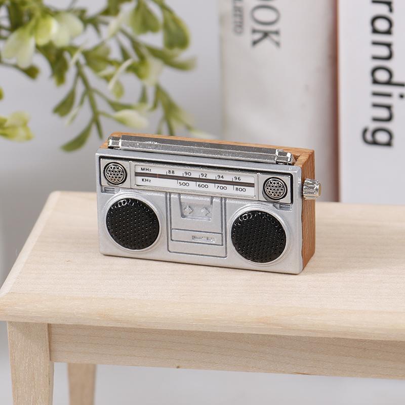 1: 12 Dollhouse Home Accessories Pocket Simulation Mini Retro Radio