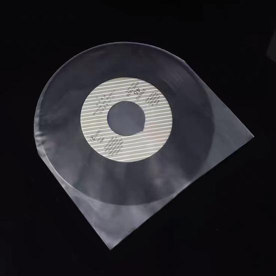 50Pcs Vinyl Record Inner Sleeves Dustproof Scratch-Resistant Anti-Static Plastic Round Bottom EP Protective Sleeves