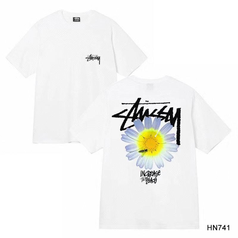 Stussy Летняя новая футболка из высококачественного хлопка с круглым вырезом для мужчин и женщин 2025 года, классический логотип с новым рисунком, парная футболка
