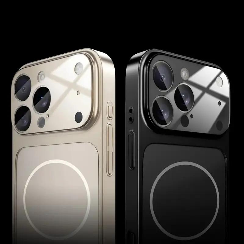 Оригинальный стеклянный матовый чехол для телефона Nano Matte для iPhone 17 16 15 14 13 Pro Max 17 Air Магнитный для Magsafe Беспроводная зарядка Бронированный Funda