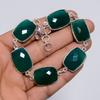 Dazzling Top Grade Qualite 100% Natural Green Chalcedony Radiant Shape Ethnic Style Handmade Jewelry 925 Steling Silver Bracelet 8" WSJ-5242