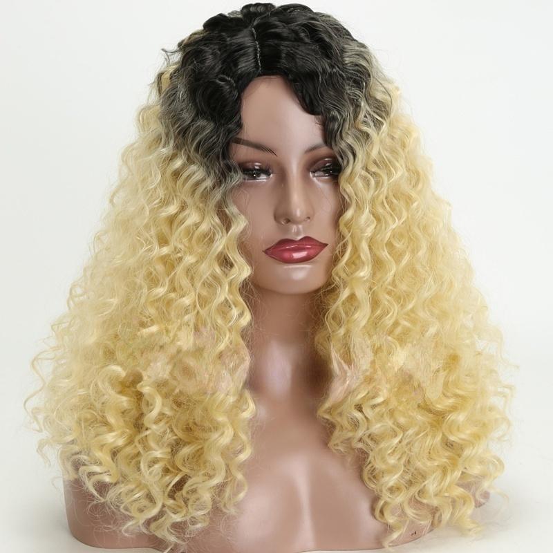 Модный парик красоты, длинный волнистый парик, Ombre Blonde, мягкий синтетический парик для косплея для женщин