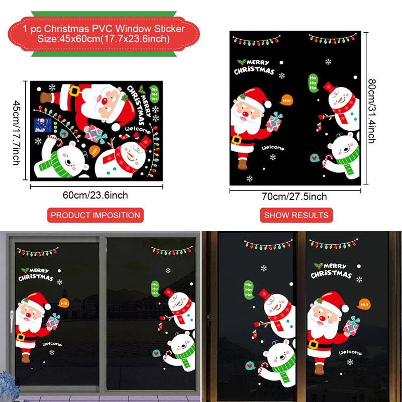 Christmas Window Sticker Merry Christmas Decorations For Home 2026 Cristmas Ornament Xmas Navidad Natal Gifts New Year 2026
