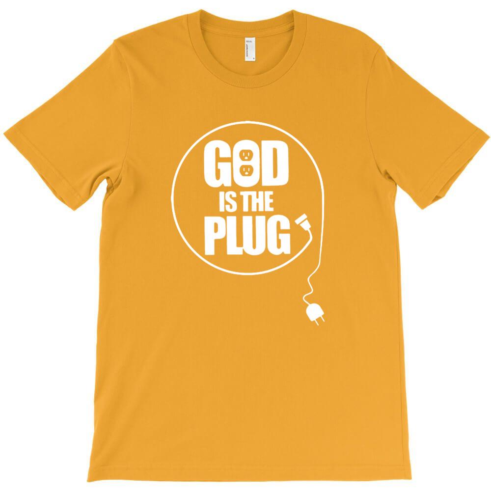 God Is The Plug T Shirt For Mens Short Sleeve Tee Shirts For Man Design