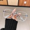 New Fashion Square Reading Anti Blue Light Glasses Women Brand Designer White Female Eyeglasses Metal Frame Transparent Glasses