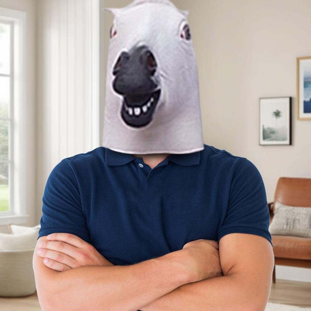 Horse Head Mask, Animal Head Cover, Brown Horse Mask, Latex Mask, Safe And Nontoxic, Suitable For Festival Parties And Pranks