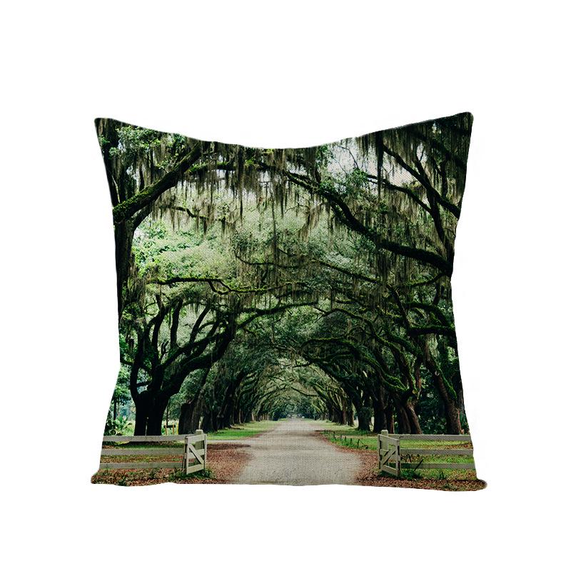 Дом Тропическое Растение Зеленые Листья Полиэстер Наволочка Дом Скандинавский Стиль Подушка Подушка для Талии Наволочка