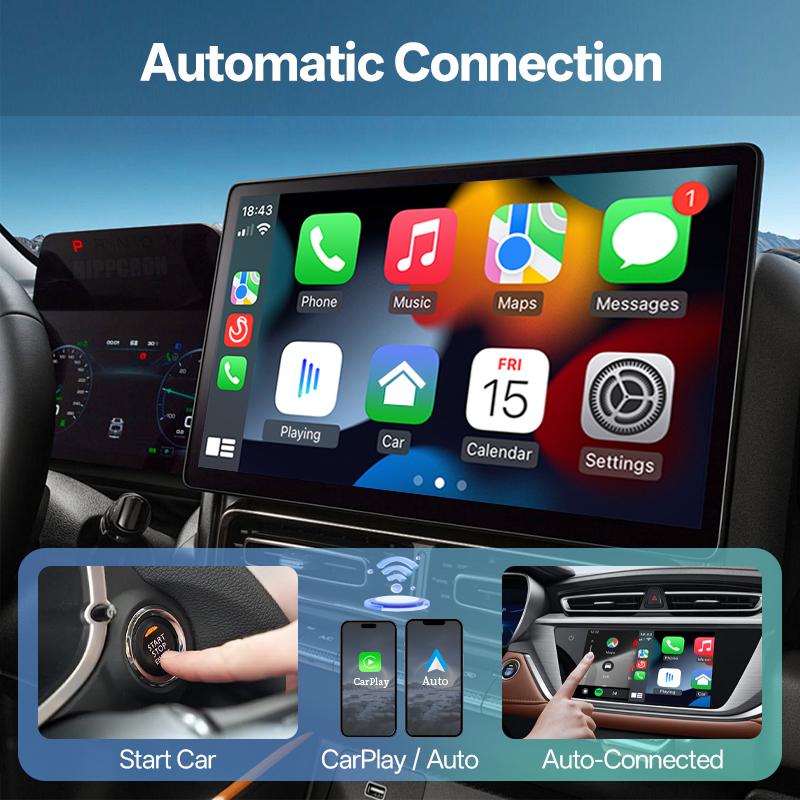 Проводной беспроводной CarPlay Android Auto адаптер Dongle Plug and Play 2in1 для Toyota VW Kia