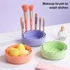 Silicone Makeup Brush Cleaner Bowl 4 Textures Multifunctional Cosmetic Brush Powder Puff Sponge Cleaning Washing Tool Drying Holder