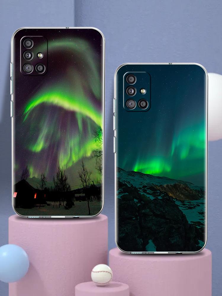 Чехол для телефона Aurora Borealis для Samsung Galaxy A51 A71 A21S A12 A11 A31 A41 A52 A32 5G A72 A01 A02S, мягкий силиконовый прозрачный чехол