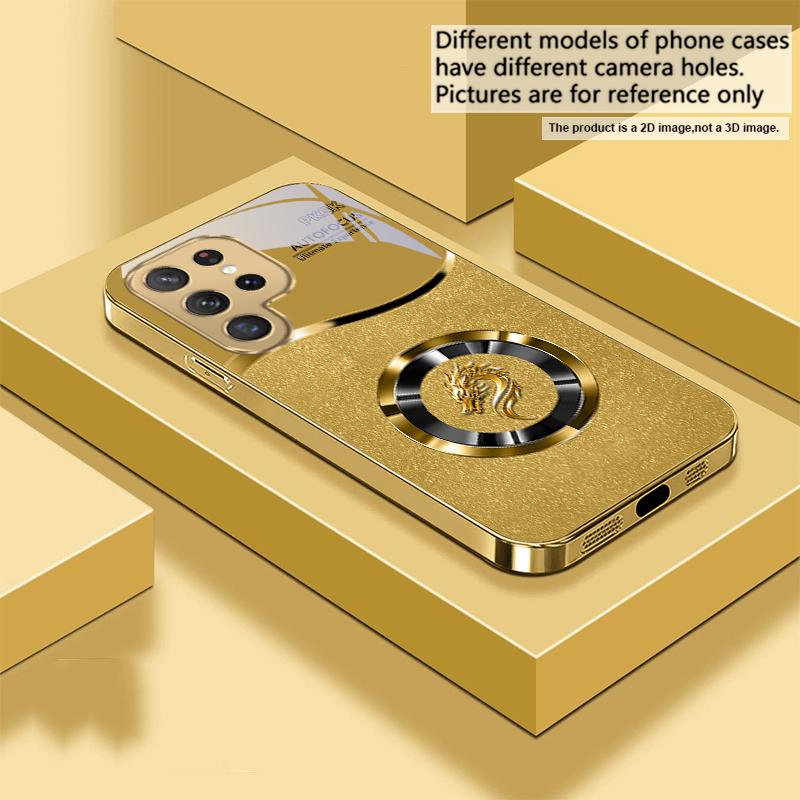 Блестящее золотое кольцо Для Samsung Galaxy S20 FE S21 S22 S23 Plus S24 Ultra 25Ultra S21+ S9+ S22Plus Золотой стеклянный чехол для телефона