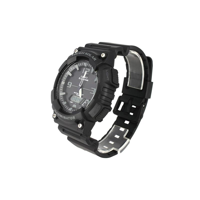 Casio Серия STANDARD повседневные спортивные электронные маленькие черные часы с солнечным кварцевым механизмом резиновый ремешок японские и корейские часы мужские часы AQ-S810W-1A