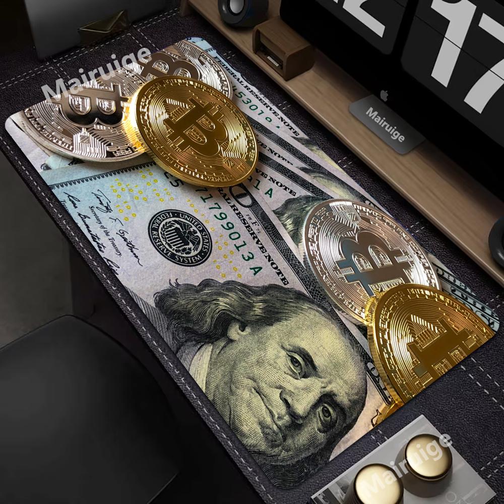 Bitcoin Mouse Pad Large Computer Office Game Table Mats XXL Rubber Antislip Gaming Keyboard Mousepads Long Desk Pads