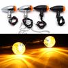 2PCS Universal Motorcycle Amber LED Mini Bullet Turn Signal Indicators Blinker Lights Lamp for Harley Cafe Racer Bobber