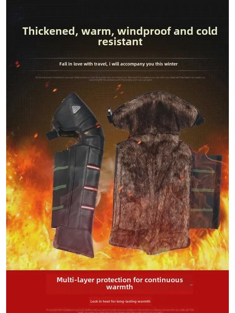 Утолщенные ветрозащитные зимние наколенники для мотоциклов и электровелосипедов, мужские и женские леггинсы для езды в холодную погоду