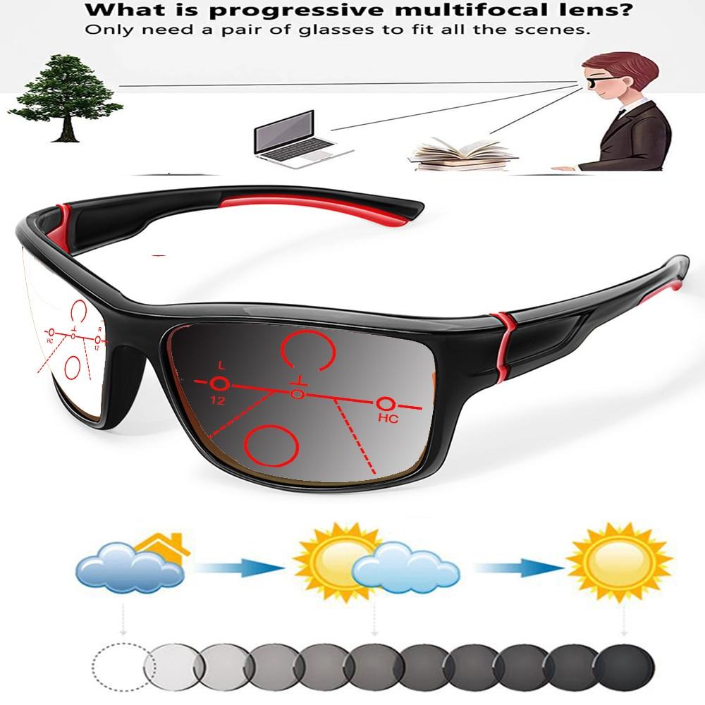 Спортивный стиль, оправа ручной работы, цельные носовые упоры, модные фотохромные прогрессивные мультифокальные очки для чтения от +0,75 до +4