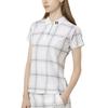 FootJoy Women's White Check Print Short Sleeve Pique Polo Shirt, Size M (FJW-S25-S04, 34828-M)