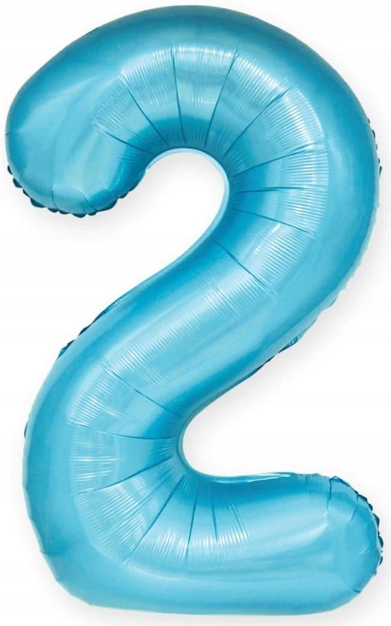 Foil Balloon Number 2 Two Blue Pastel 100cm